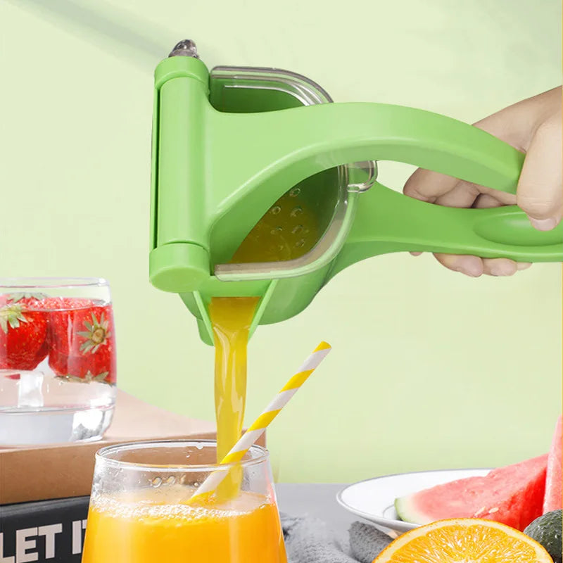 Exprimidor de limón multifunción verde de mano, no eléctrico, para frutas y verduras, manual, pequeño, 1 unidad